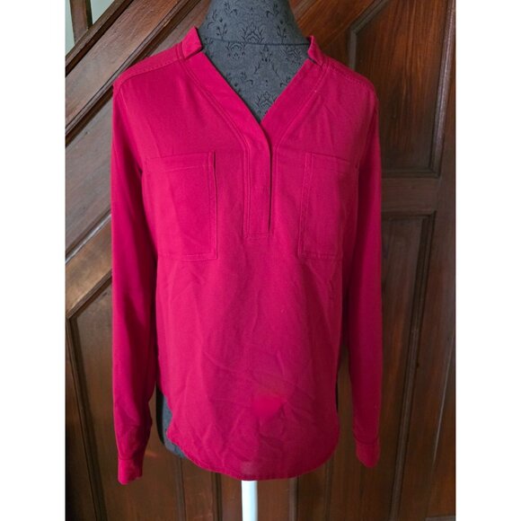 Nine West Womens Red Long Sleeve Blouse Size M - Picture 1 of 8